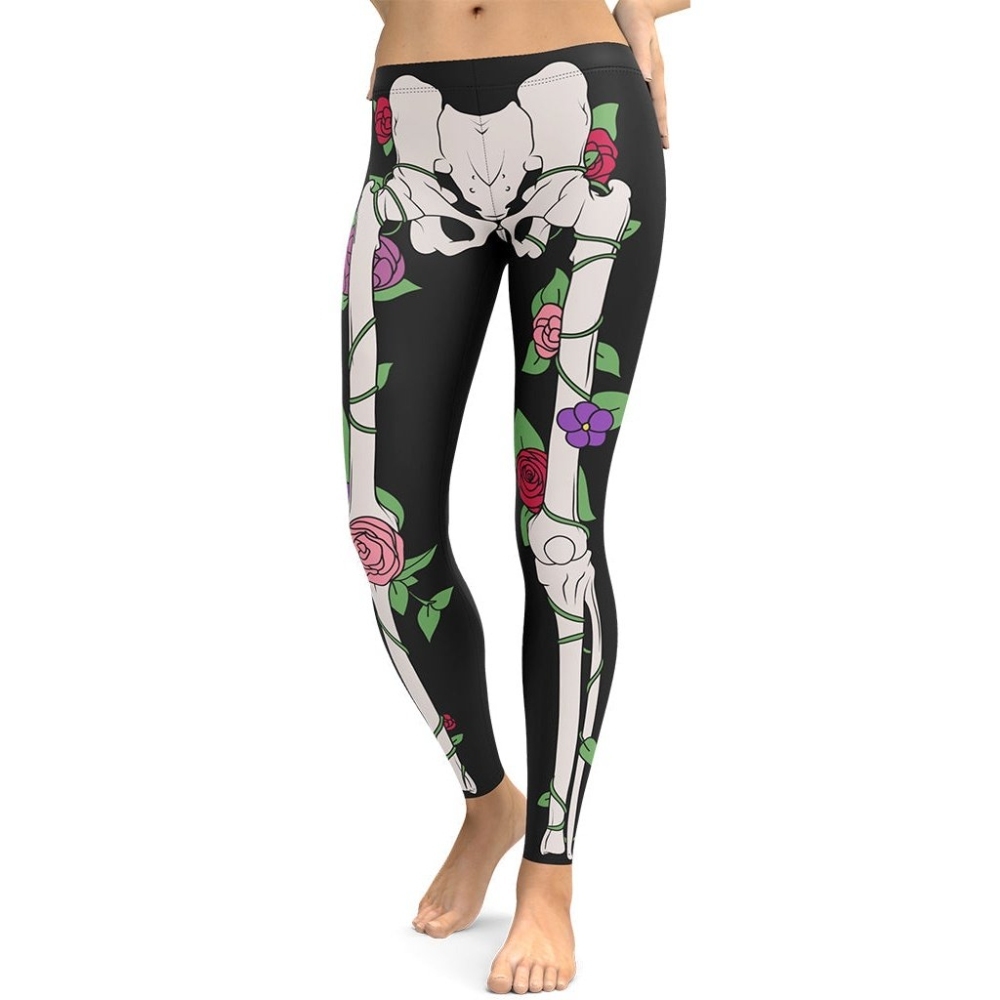 Blooming Skeleton lady Compression Legging