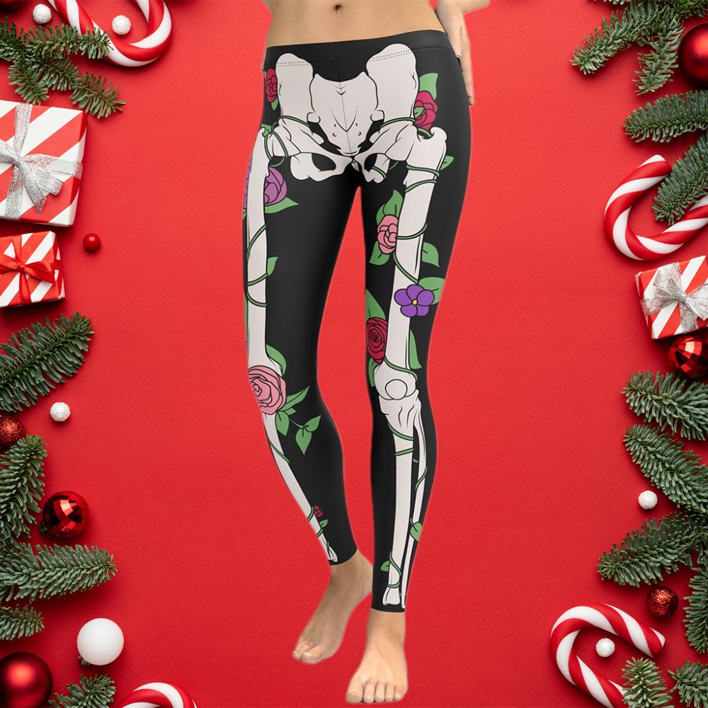 Blooming Skeleton lady Compression Legging