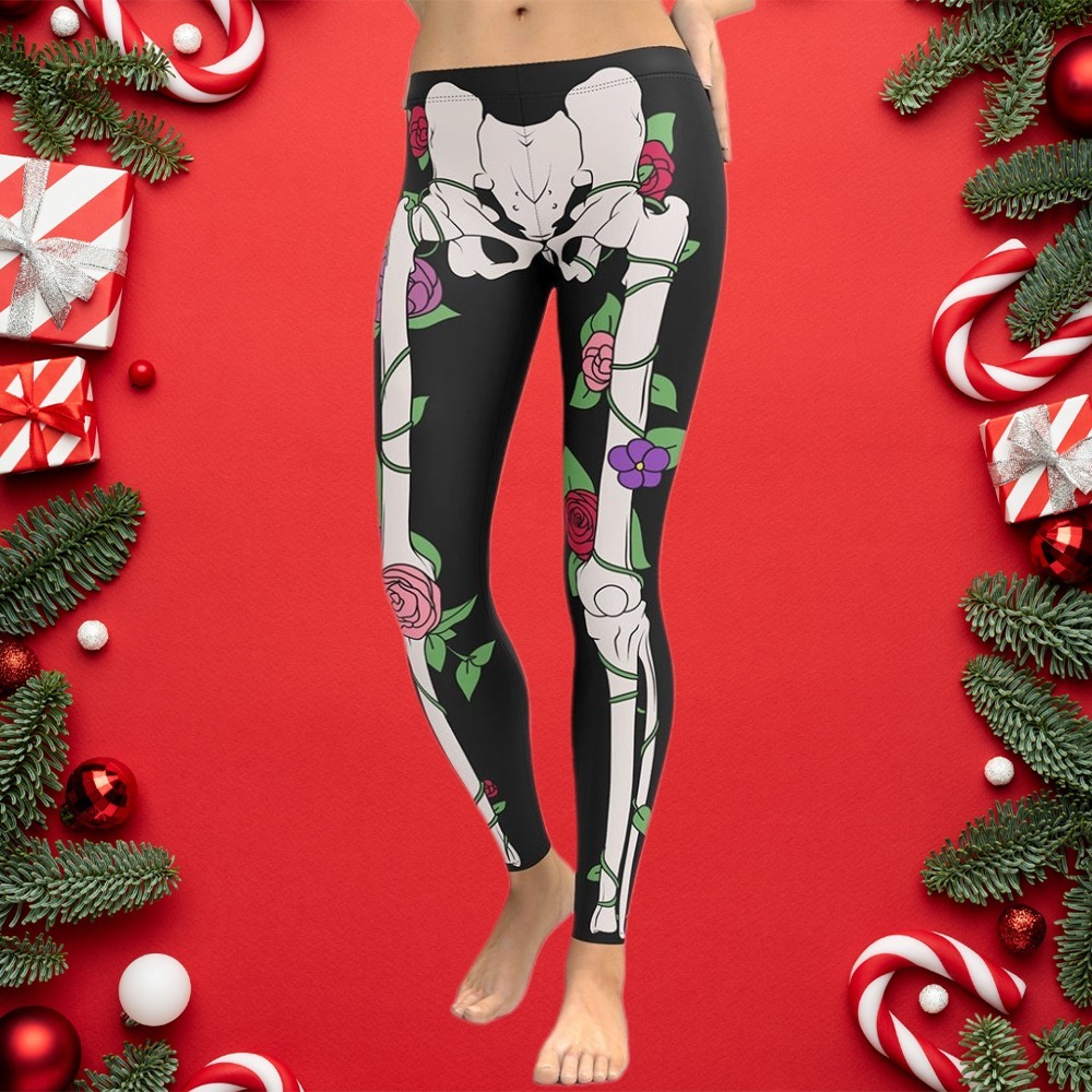 Blooming Skeleton lady Compression Legging