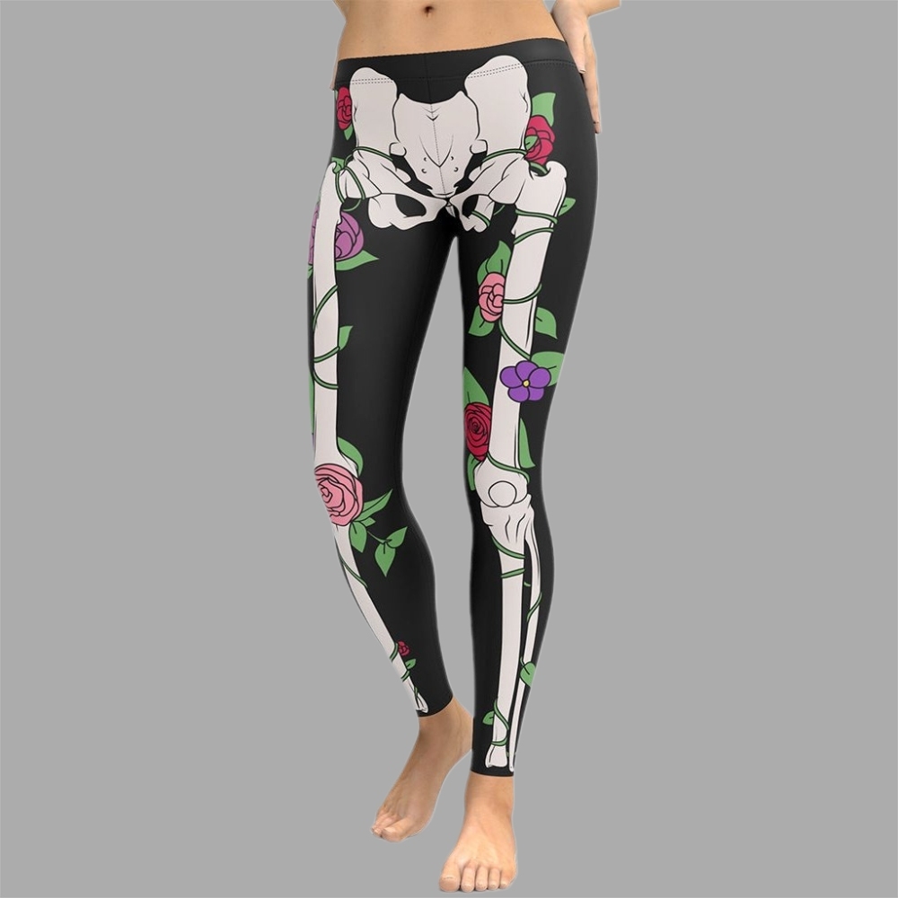 Blooming Skeleton lady Compression Legging