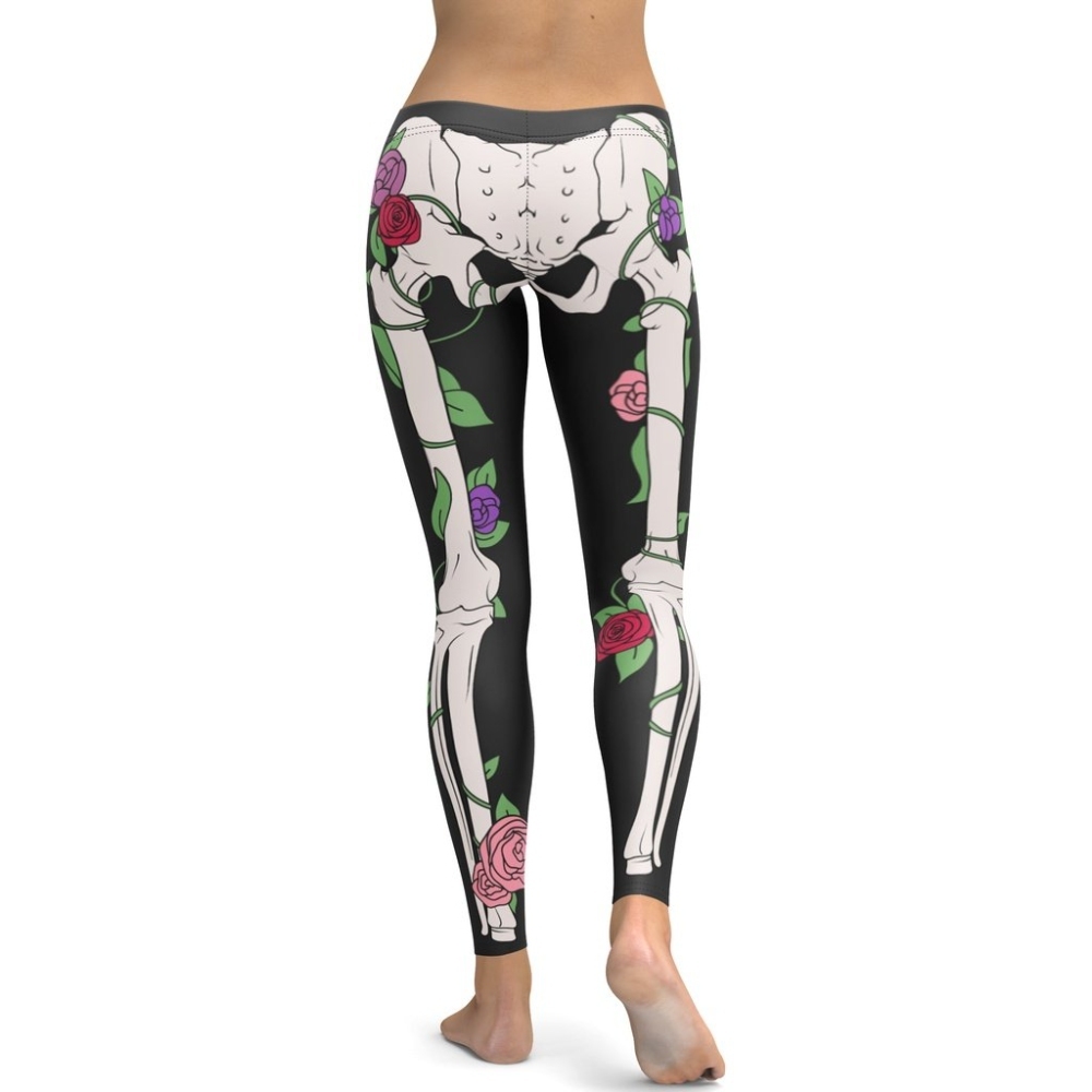 Blooming Skeleton lady Compression Legging