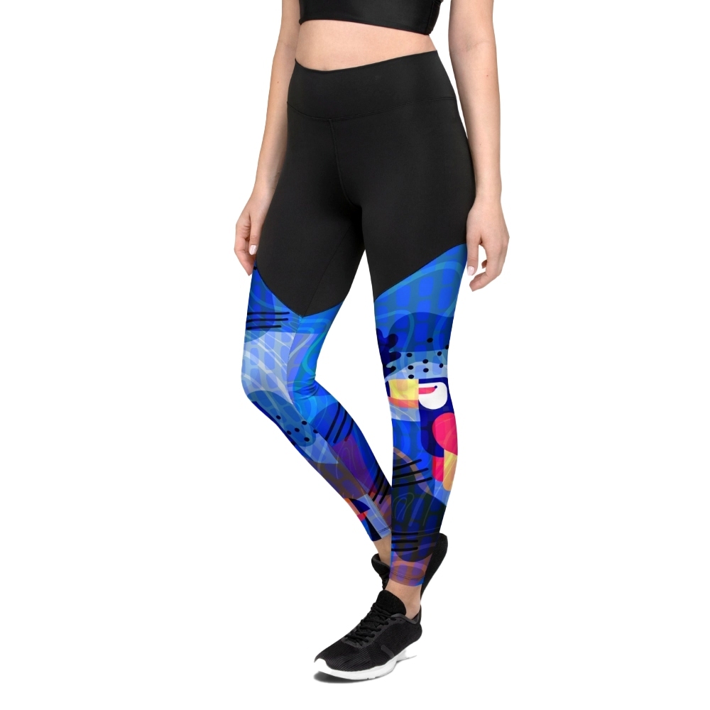 Blue Abstract Women Compression Legging