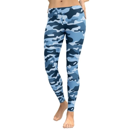 Blue Camo lady Compression Legging