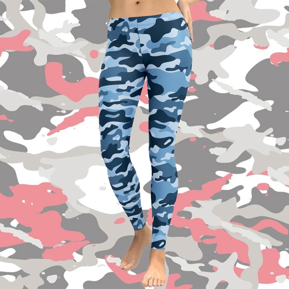 Blue Camo lady Compression Legging