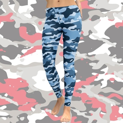 Blue Camo lady Compression Legging