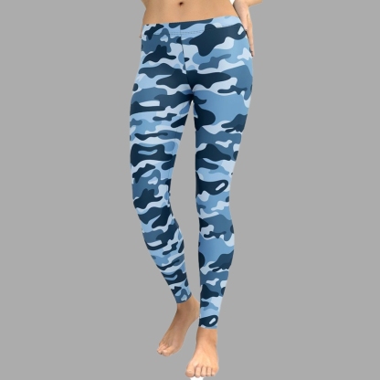 Blue Camo lady Compression Legging
