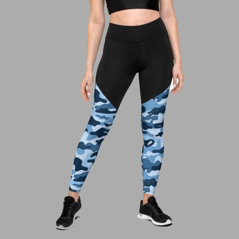 Blue Camo Women Compression Legging