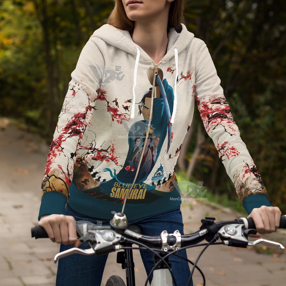 Blue Eye Samurai Battle Zip Up Hoodie