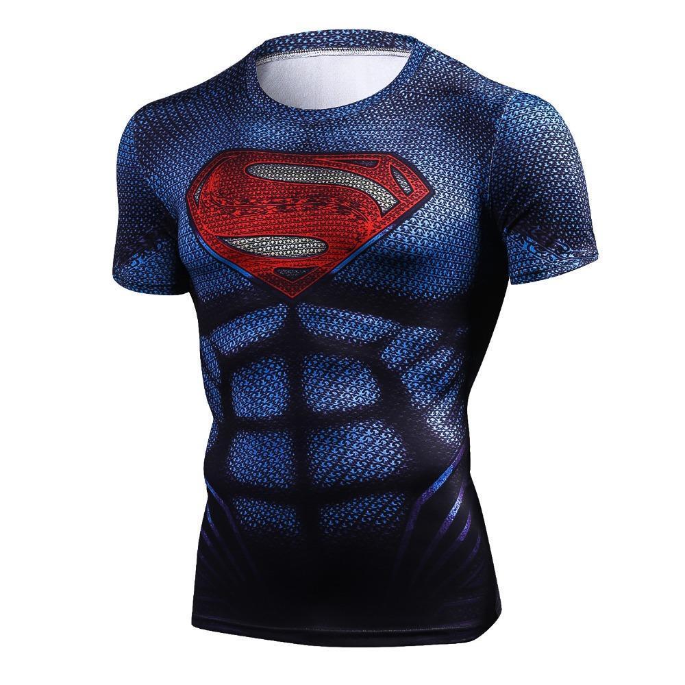 Blue Kent Short Sleeve Compression Shirt For Mens