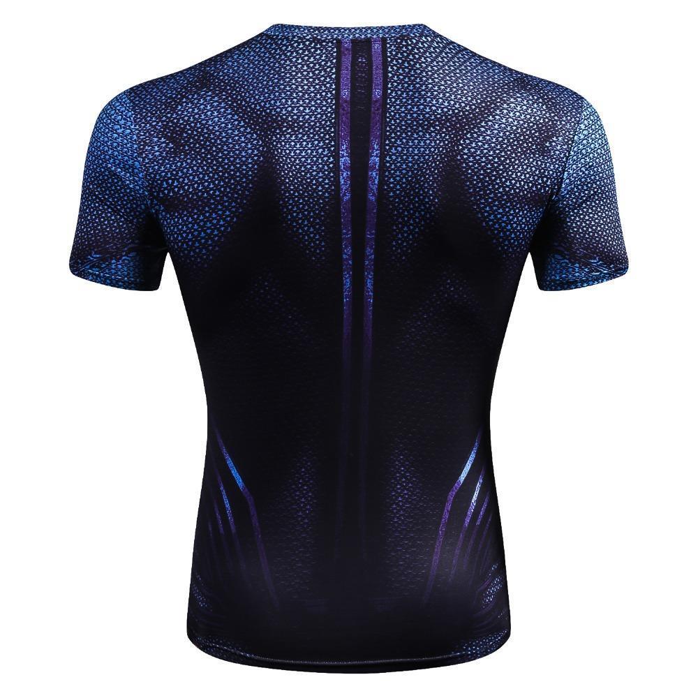 Blue Kent Short Sleeve Compression Shirt For Mens