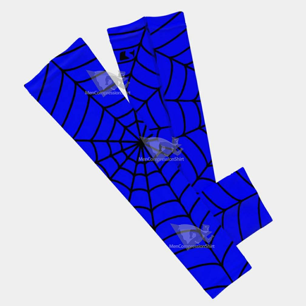 Blue With Black Web Pattern Kids Arm Sleeve