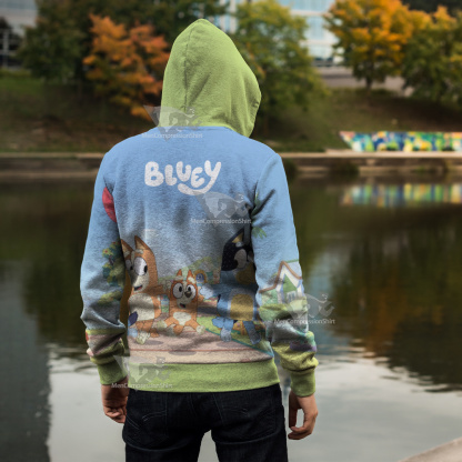 Bluey Tv Series 2018 Zip Up Hoodie