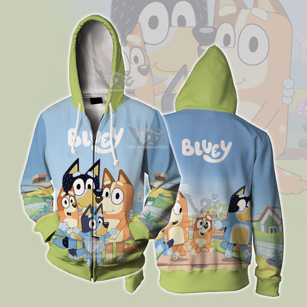 Bluey Tv Series 2018 Zip Up Hoodie