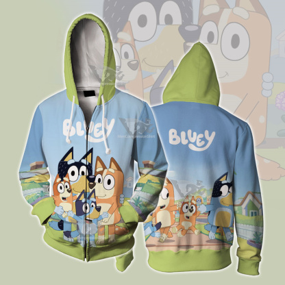 Bluey Tv Series 2018 Zip Up Hoodie