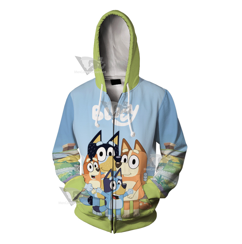 Bluey Tv Series 2018 Zip Up Hoodie