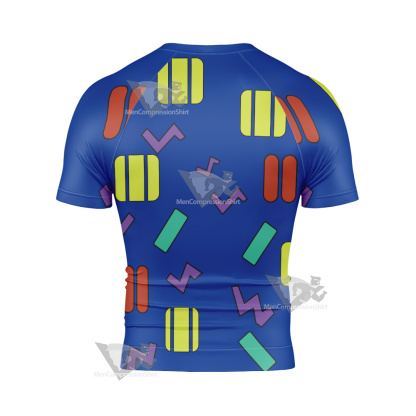 Bojack Hourseman Mr Peanutbutter Blue Short Sleeve Compression Shirt