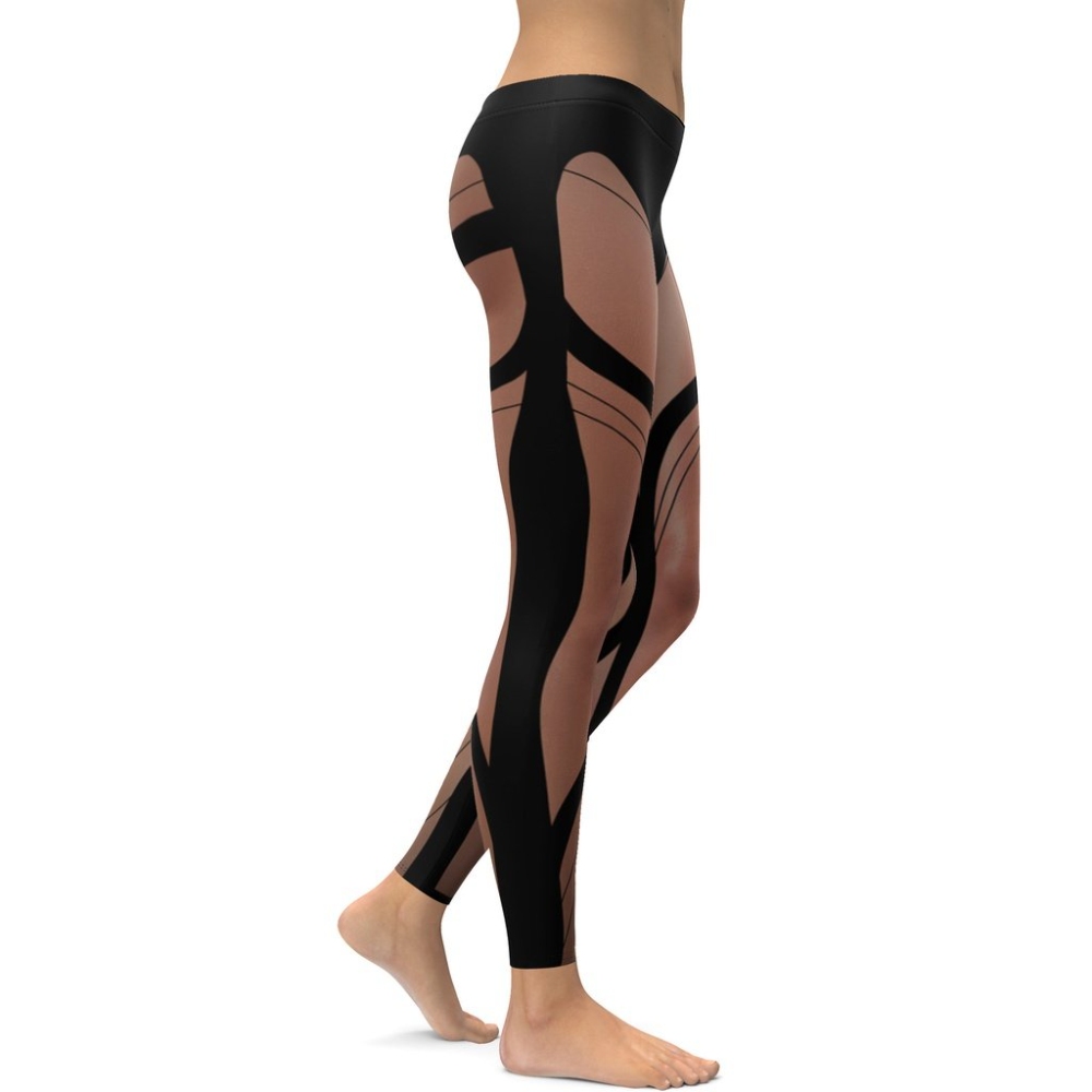 Bold Naked Leg Print lady Compression Legging