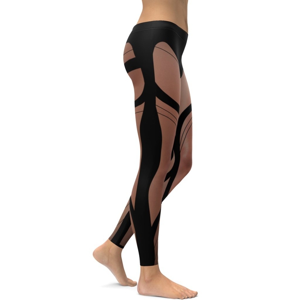 Bold Naked Leg Print lady Compression Legging