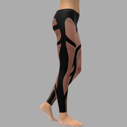 Bold Naked Leg Print lady Compression Legging