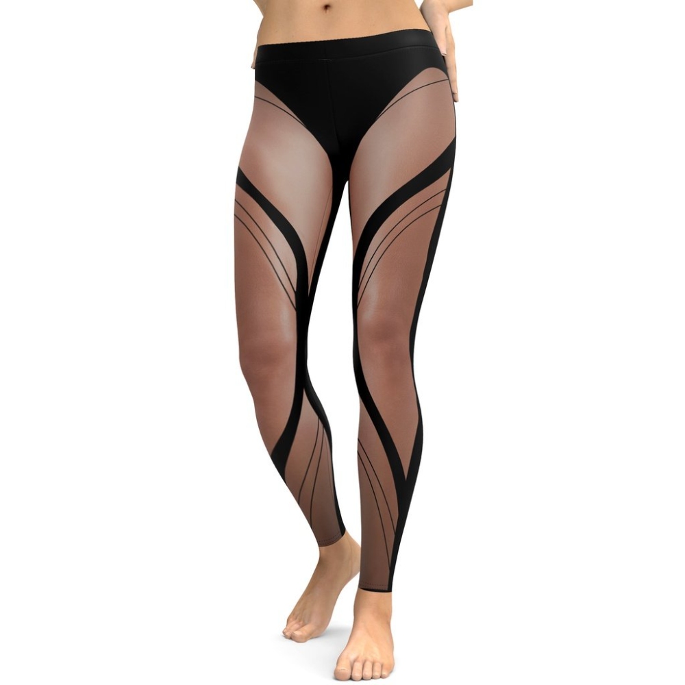 Bold Naked Leg Print lady Compression Legging