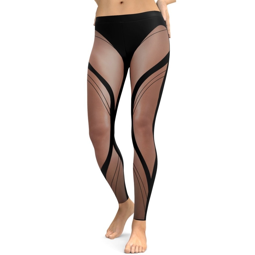 Bold Naked Leg Print lady Compression Legging