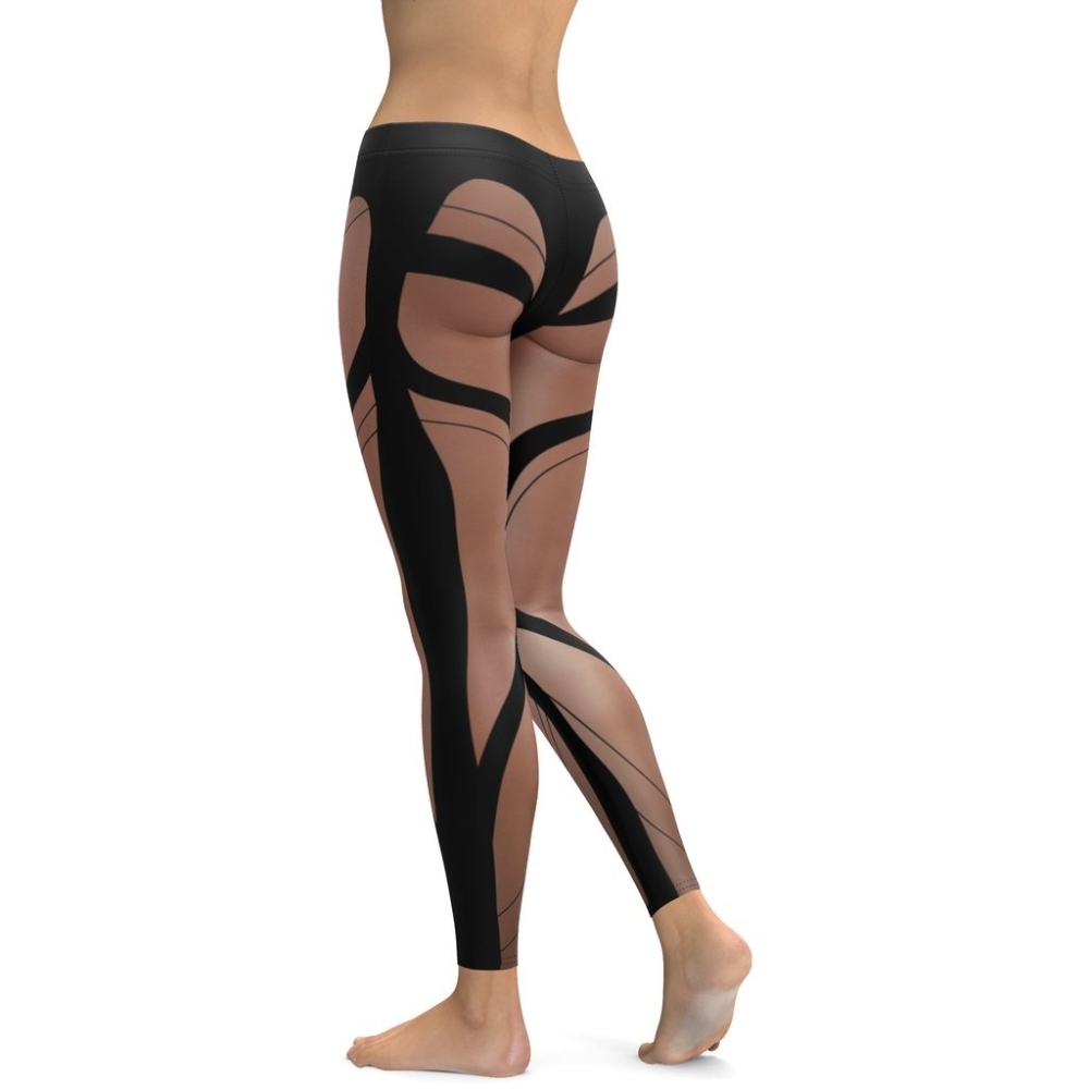 Bold Naked Leg Print lady Compression Legging