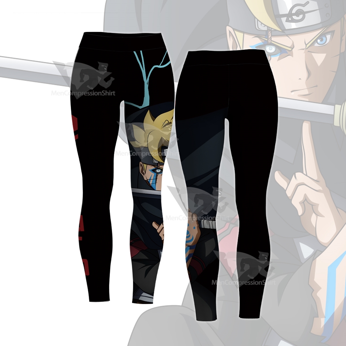 Boruto Unisex Classic Black Women Compression Legging-MensCompressionShirt