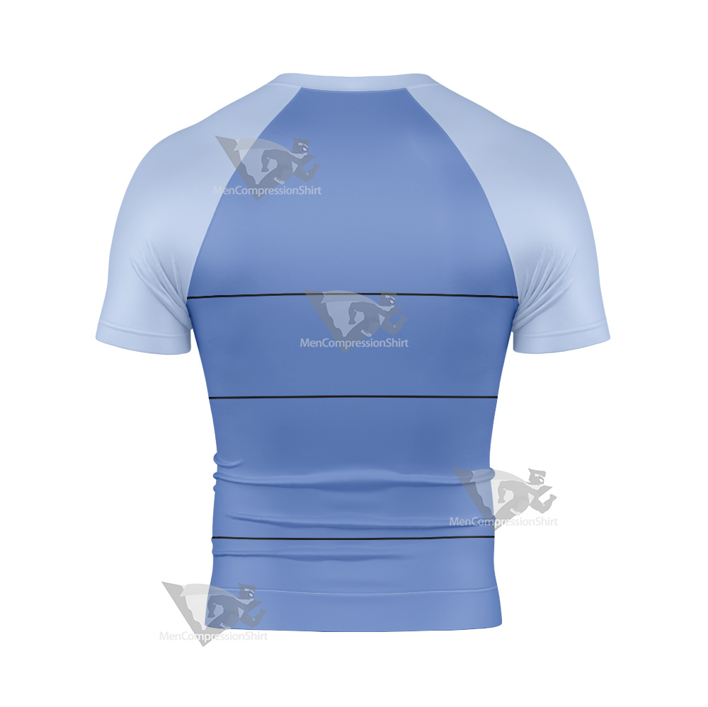 Bravest Warriors Chris Kirkman Blue Short Sleeve Compression Shirt