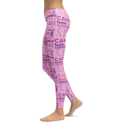 Breast Cancer Awareness lady Compression Legging