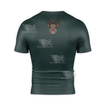 Bridget Joness Diary Mark Deer Head Short Sleeve Compression Shirt
