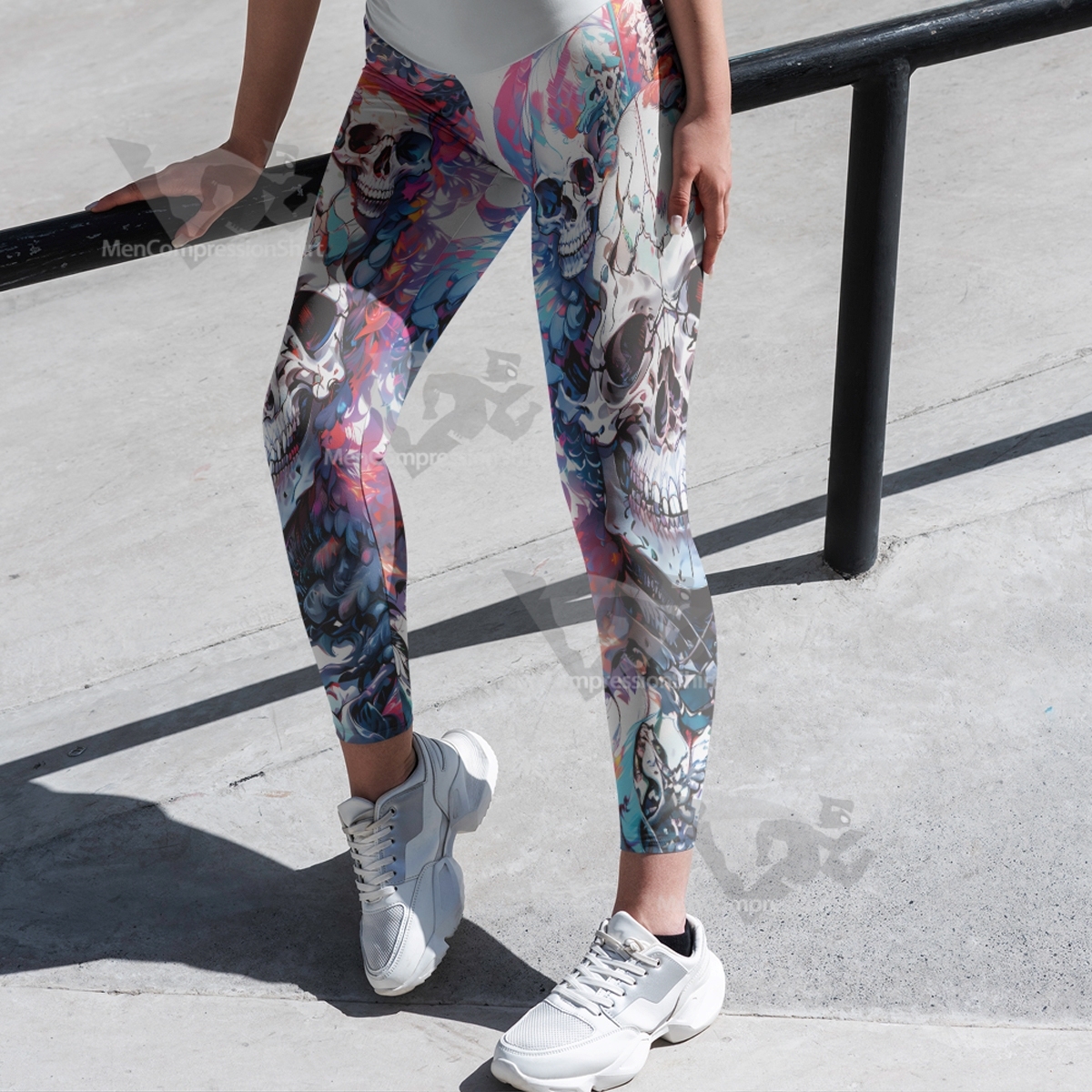 Broken Skeleton Women Compression Legging-MensCompressionShirt