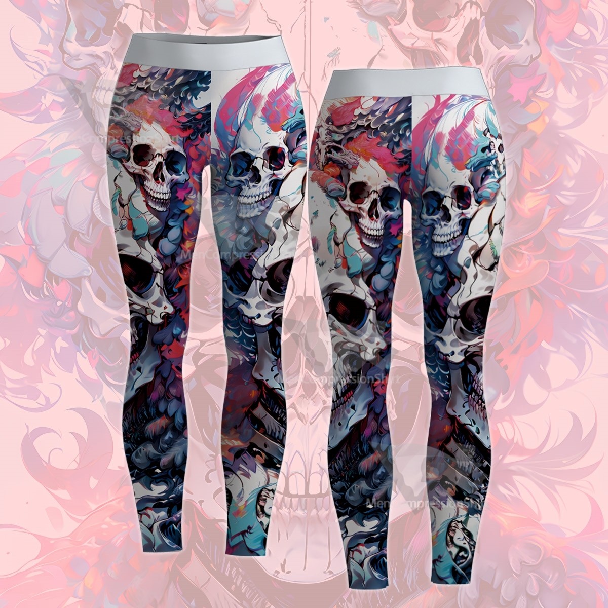 Broken Skeleton Women Compression Legging-MensCompressionShirt