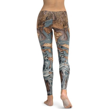 Bronze Marble Print lady Compression Legging