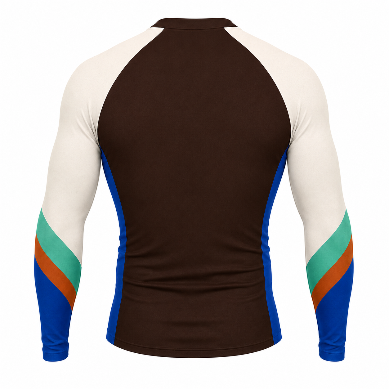 Curved Sash Brown Customizable Long Sleeve Compression Shirt