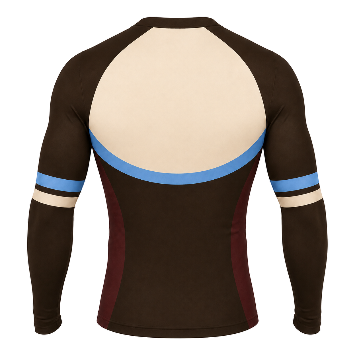 Horizontal Arch Brown Customizable Long Sleeve Compression Shirt