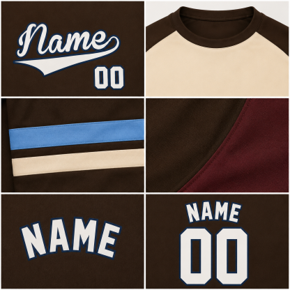 Horizontal Arch Brown Customizable Long Sleeve Compression Shirt