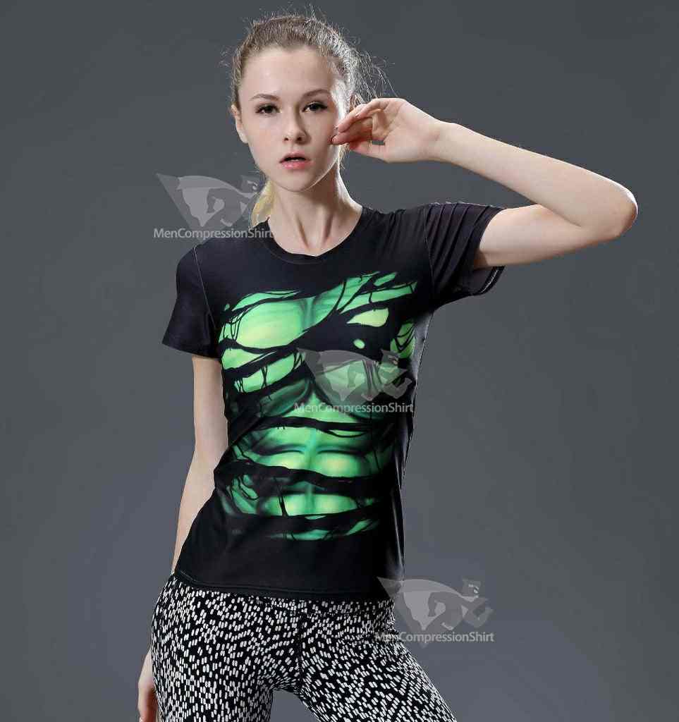 Bruce Banner Short Sleeve Compression Shirt For Women
