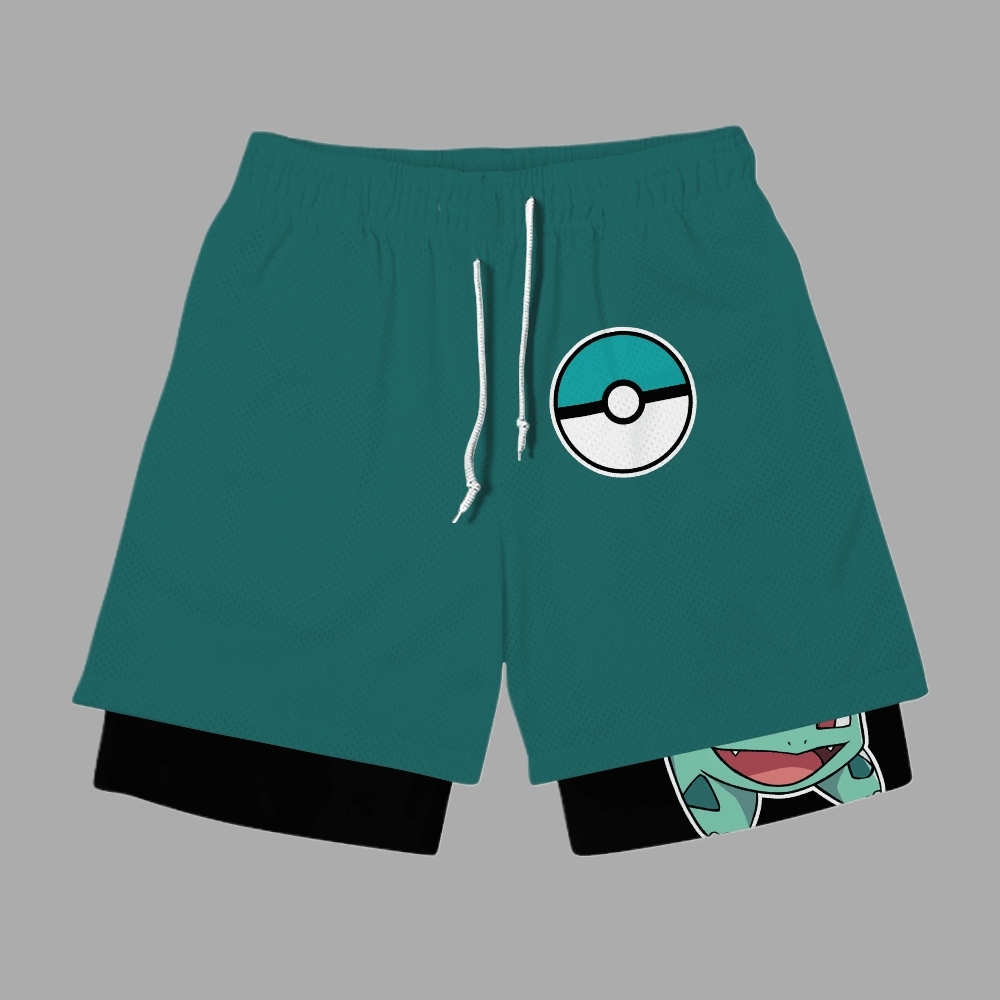 Bulbasaur Anime Compression Gym Shorts