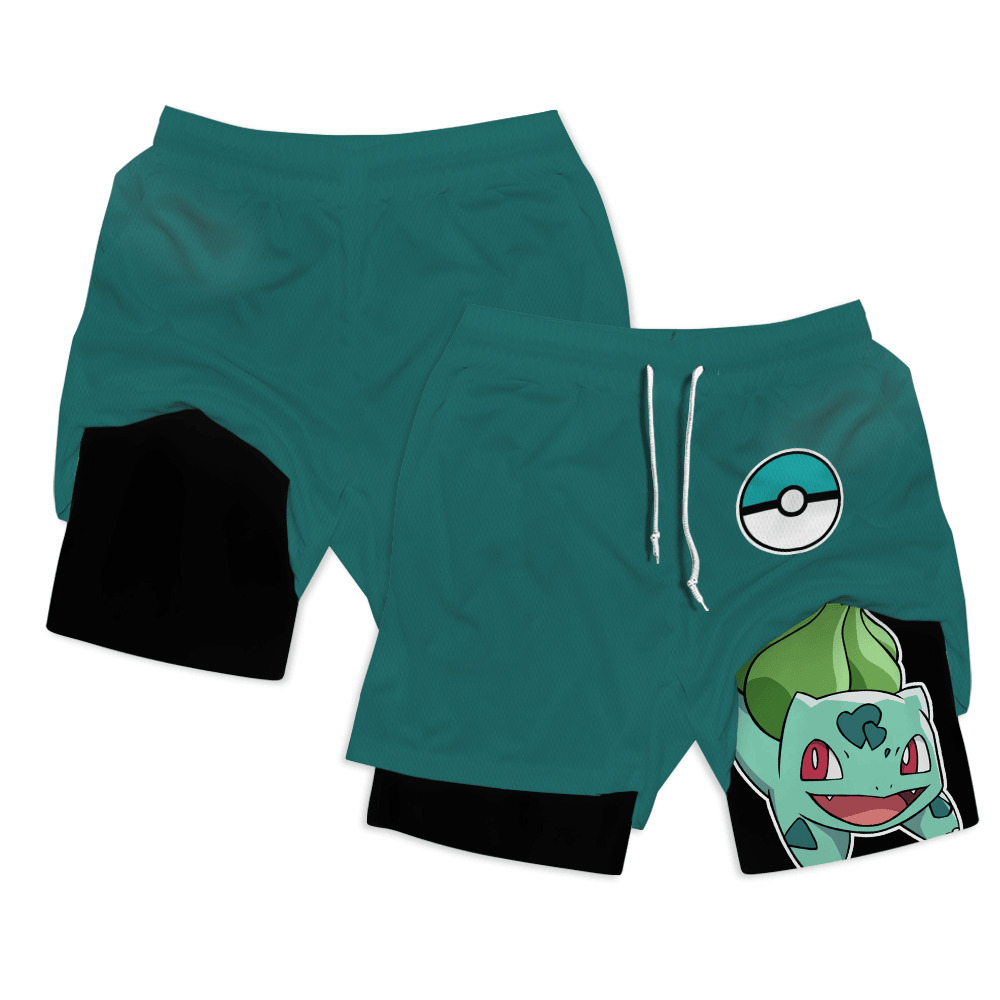 Bulbasaur Anime Compression Gym Shorts