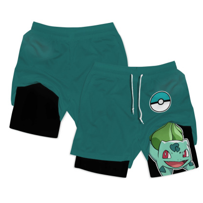 Bulbasaur Anime Compression Gym Shorts