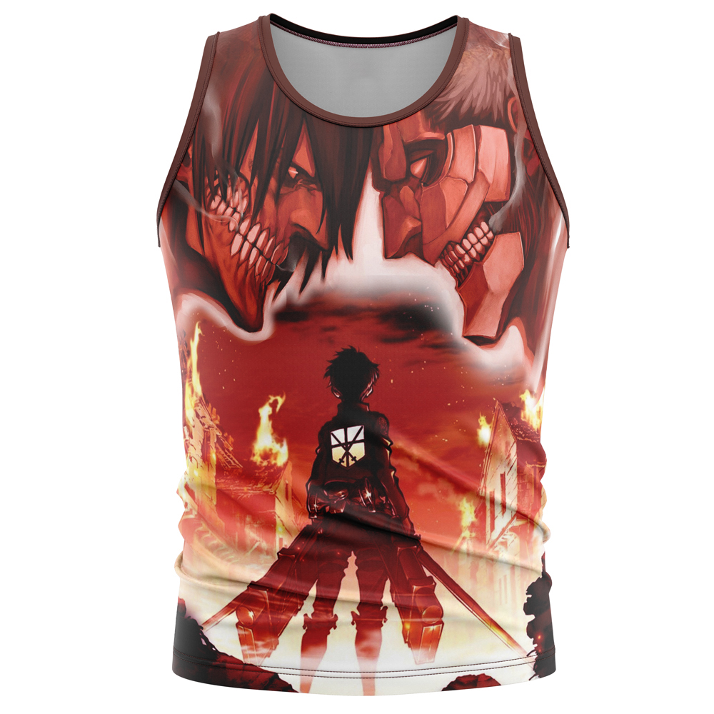 Burning Attack On Titan Sleeveless Compression Shirt