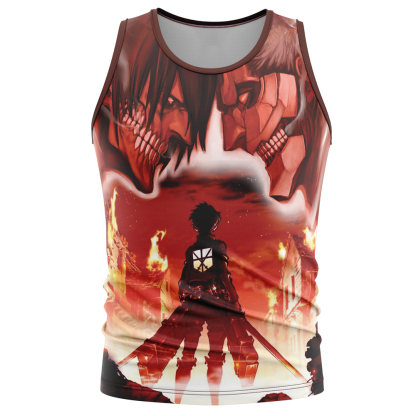Burning Attack On Titan Sleeveless Compression Shirt