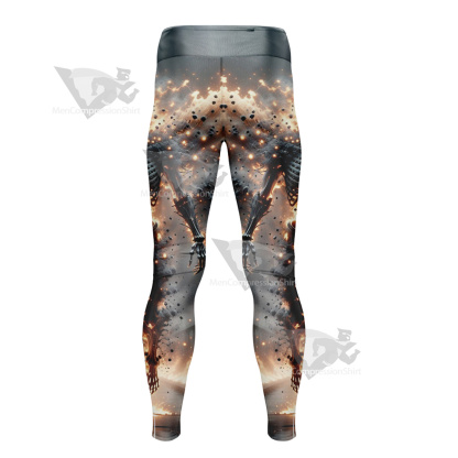 Burning Skeleton Despair Men Compression Legging