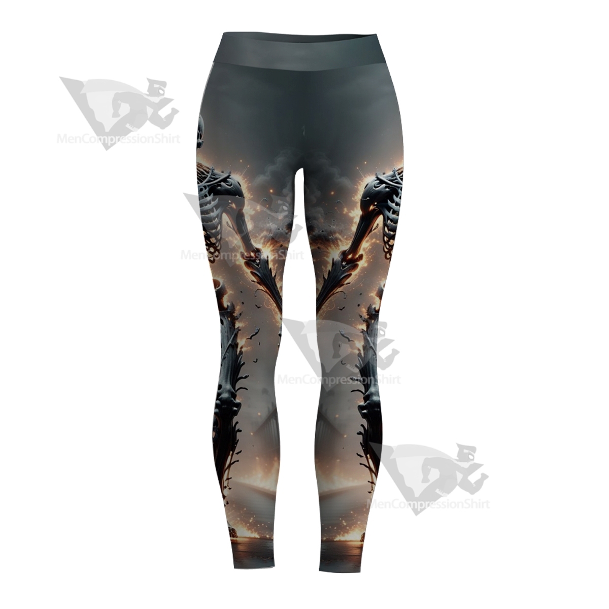 Burning Skeleton Despair Women Compression Legging-MensCompressionShirt