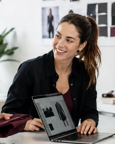 Ecommerce and merchandising specialist reviewing product layouts