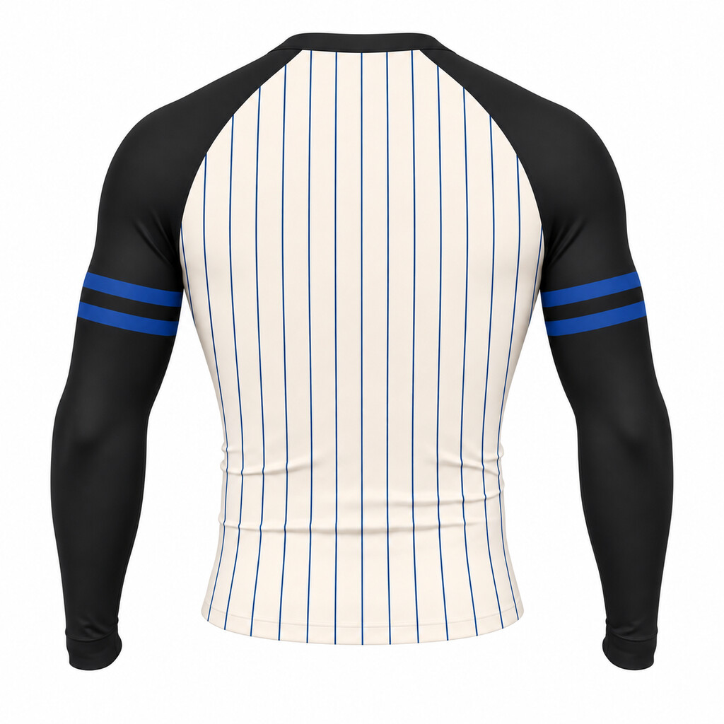 Obsidian Wheat Pinstripe Customizable Long Sleeve Compression Shirt back customization preview