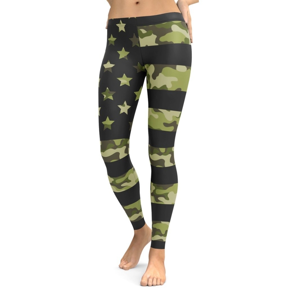 Camo Patriotic lady Compression Legging
