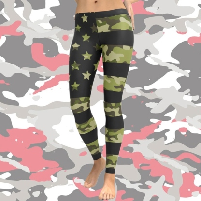 Camo Patriotic lady Compression Legging
