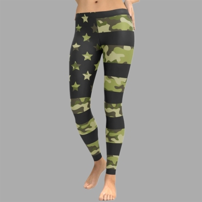 Camo Patriotic lady Compression Legging