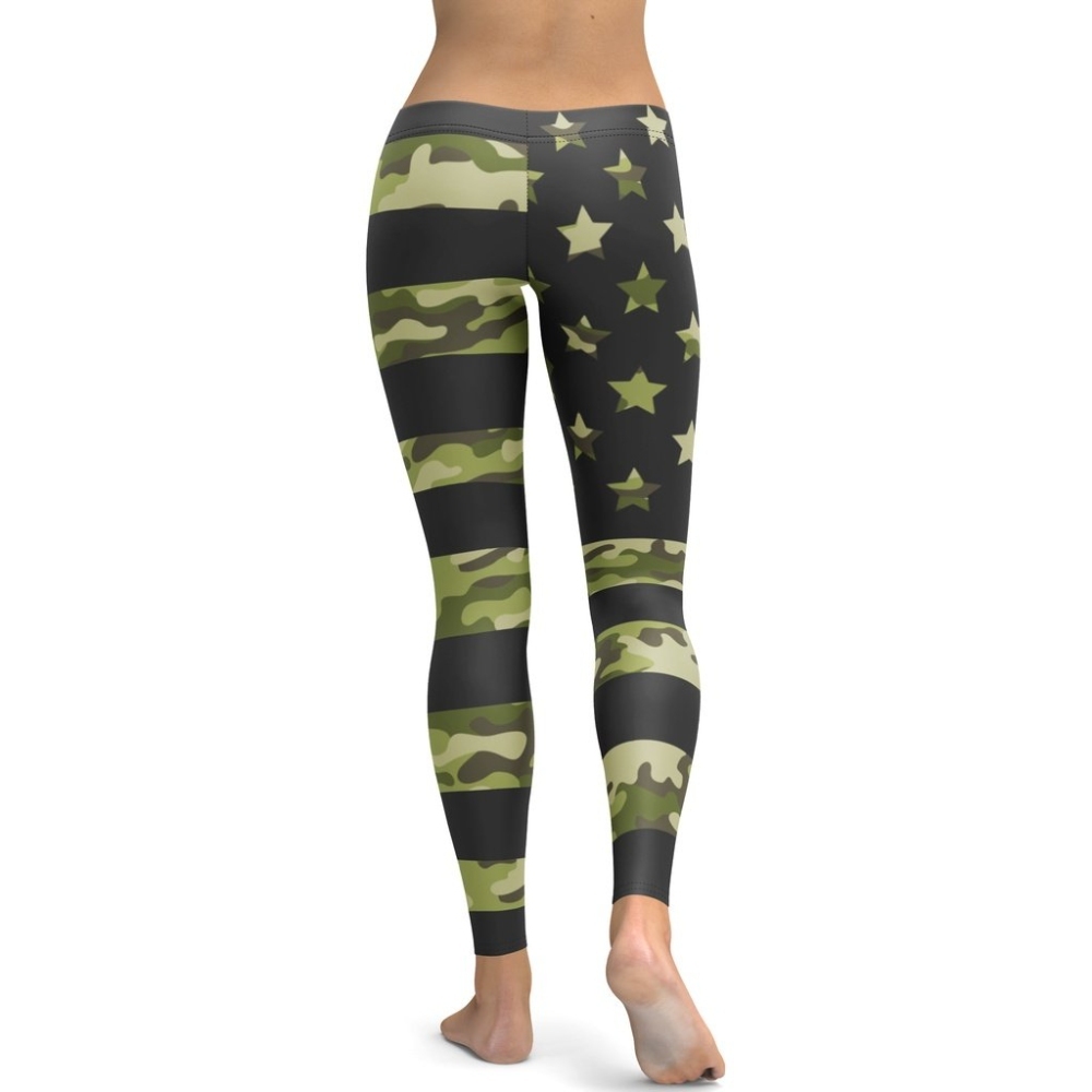 Camo Patriotic lady Compression Legging